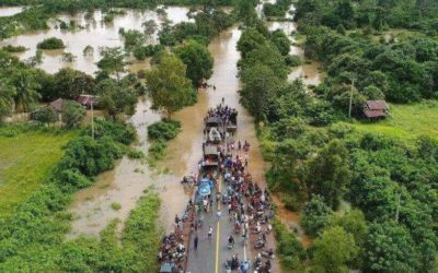 Wateroverlast in Cambodja
